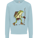 Trekking Hiking Rambling Frog Toad Funny Mens Sweatshirt Jumper Light Blue