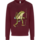 Trekking Hiking Rambling Frog Toad Funny Mens Sweatshirt Jumper Maroon