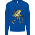 Trekking Hiking Rambling Frog Toad Funny Mens Sweatshirt Jumper Royal Blue