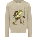 Trekking Hiking Rambling Frog Toad Funny Mens Sweatshirt Jumper Sand