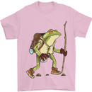 Trekking Hiking Rambling Frog Toad Funny Mens T-Shirt Cotton Gildan Light Pink