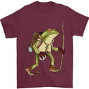 Trekking Hiking Rambling Frog Toad Funny Mens T-Shirt Cotton Gildan Maroon
