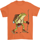 Trekking Hiking Rambling Frog Toad Funny Mens T-Shirt Cotton Gildan Orange