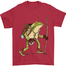 Trekking Hiking Rambling Frog Toad Funny Mens T-Shirt Cotton Gildan Red