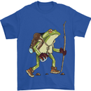 Trekking Hiking Rambling Frog Toad Funny Mens T-Shirt Cotton Gildan Royal Blue