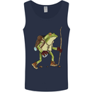Trekking Hiking Rambling Frog Toad Funny Mens Vest Tank Top Navy Blue
