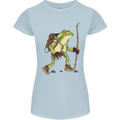 Trekking Hiking Rambling Frog Toad Funny Womens Petite Cut T-Shirt Light Blue