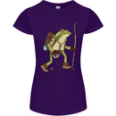 Trekking Hiking Rambling Frog Toad Funny Womens Petite Cut T-Shirt Purple