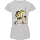 Trekking Hiking Rambling Frog Toad Funny Womens Petite Cut T-Shirt Sports Grey