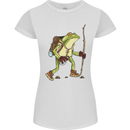 Trekking Hiking Rambling Frog Toad Funny Womens Petite Cut T-Shirt White