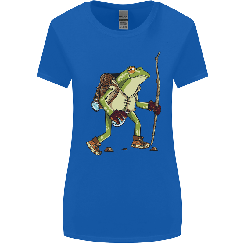Trekking Hiking Rambling Frog Toad Funny Womens Wider Cut T-Shirt Royal Blue