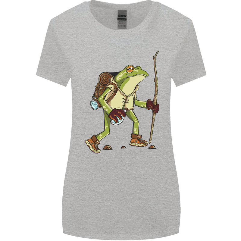 Trekking Hiking Rambling Frog Toad Funny Womens Wider Cut T-Shirt Sports Grey