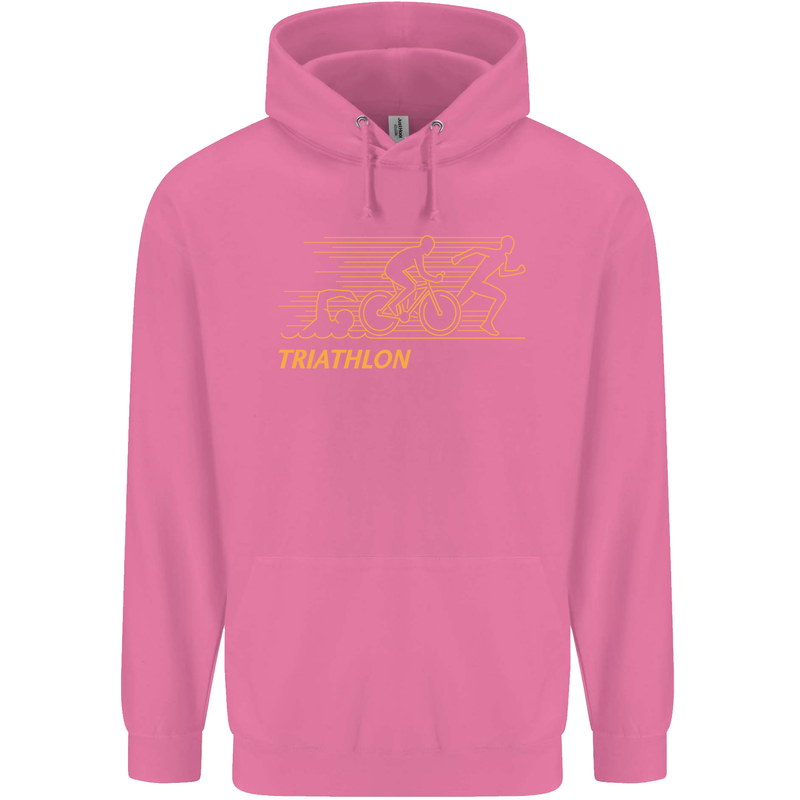 Triathlon Running Swimming Cycling Childrens Kids Hoodie Azalea