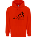 Triathlon Running Swimming Cycling Childrens Kids Hoodie Bright Red