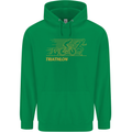 Triathlon Running Swimming Cycling Childrens Kids Hoodie Irish Green