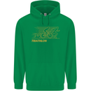 Triathlon Running Swimming Cycling Childrens Kids Hoodie Irish Green