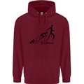 Triathlon Running Swimming Cycling Childrens Kids Hoodie Maroon