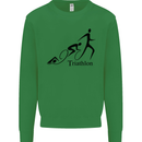 Triathlon Running Swimming Cycling Kids Sweatshirt Jumper Irish Green
