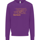 Triathlon Running Swimming Cycling Kids Sweatshirt Jumper Purple