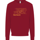 Triathlon Running Swimming Cycling Kids Sweatshirt Jumper Red