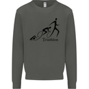Triathlon Running Swimming Cycling Kids Sweatshirt Jumper Storm Grey