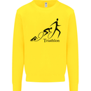Triathlon Running Swimming Cycling Kids Sweatshirt Jumper Yellow