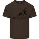 Triathlon Running Swimming Cycling Kids T-Shirt Childrens Chocolate