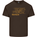 Triathlon Running Swimming Cycling Kids T-Shirt Childrens Chocolate