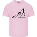 Triathlon Running Swimming Cycling Kids T-Shirt Childrens Light Pink