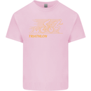 Triathlon Running Swimming Cycling Kids T-Shirt Childrens Light Pink