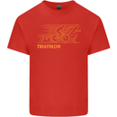 Triathlon Running Swimming Cycling Kids T-Shirt Childrens Red