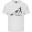 Triathlon Running Swimming Cycling Kids T-Shirt Childrens White
