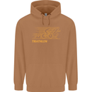 Triathlon Running Swimming Cycling Mens 80% Cotton Hoodie Caramel Latte