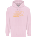 Triathlon Running Swimming Cycling Mens 80% Cotton Hoodie Light Pink