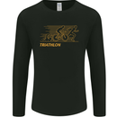 Triathlon Running Swimming Cycling Mens Long Sleeve T-Shirt Black