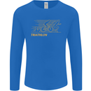 Triathlon Running Swimming Cycling Mens Long Sleeve T-Shirt Royal Blue