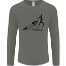 Triathlon Running Swimming Cycling Mens Long Sleeve T-Shirt White