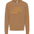 Triathlon Running Swimming Cycling Mens Sweatshirt Jumper Caramel Latte