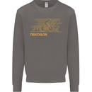 Triathlon Running Swimming Cycling Mens Sweatshirt Jumper Charcoal