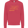 Triathlon Running Swimming Cycling Mens Sweatshirt Jumper Heliconia