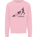 Triathlon Running Swimming Cycling Mens Sweatshirt Jumper Light Pink