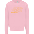 Triathlon Running Swimming Cycling Mens Sweatshirt Jumper Light Pink