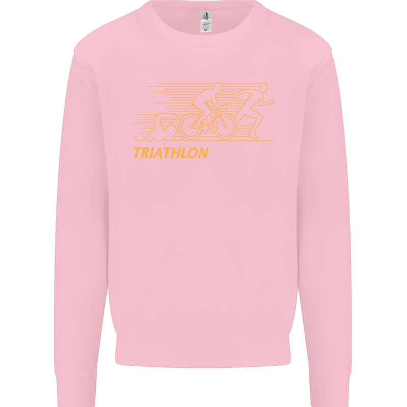 Triathlon Running Swimming Cycling Mens Sweatshirt Jumper Light Pink
