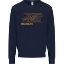Triathlon Running Swimming Cycling Mens Sweatshirt Jumper Navy Blue