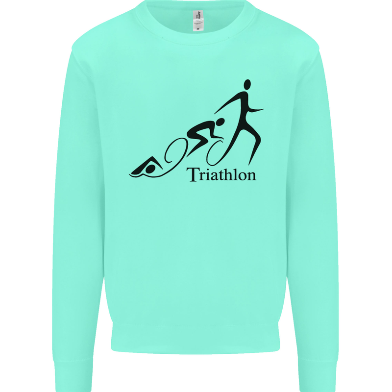 Triathlon Running Swimming Cycling Mens Sweatshirt Jumper Peppermint