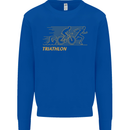 Triathlon Running Swimming Cycling Mens Sweatshirt Jumper Royal Blue