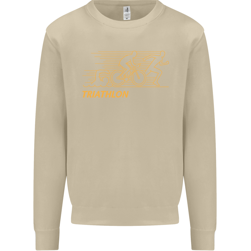 Triathlon Running Swimming Cycling Mens Sweatshirt Jumper Sand