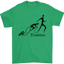 Triathlon Running Swimming Cycling Mens T-Shirt Cotton Gildan Irish Green