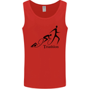 Triathlon Running Swimming Cycling Mens Vest Tank Top Red