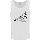 Triathlon Running Swimming Cycling Mens Vest Tank Top White